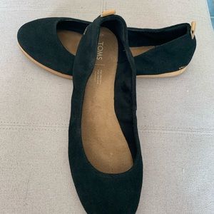 Tom’s Olivia flats. Black suede.